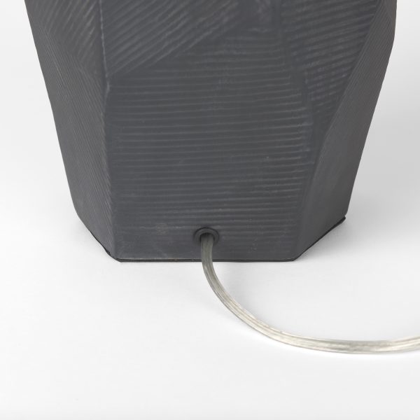 Piven Black w Gray Wash Textured Ceramic Table Lamp 9