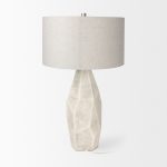 Piven White w/Antiqued Wash Textured Ceramic Table Lamp