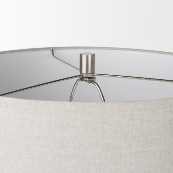 Piven White wAntiqued Wash Textured Ceramic Table Lamp 5