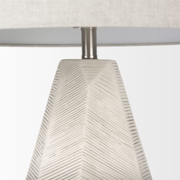 Piven White wAntiqued Wash Textured Ceramic Table Lamp 7