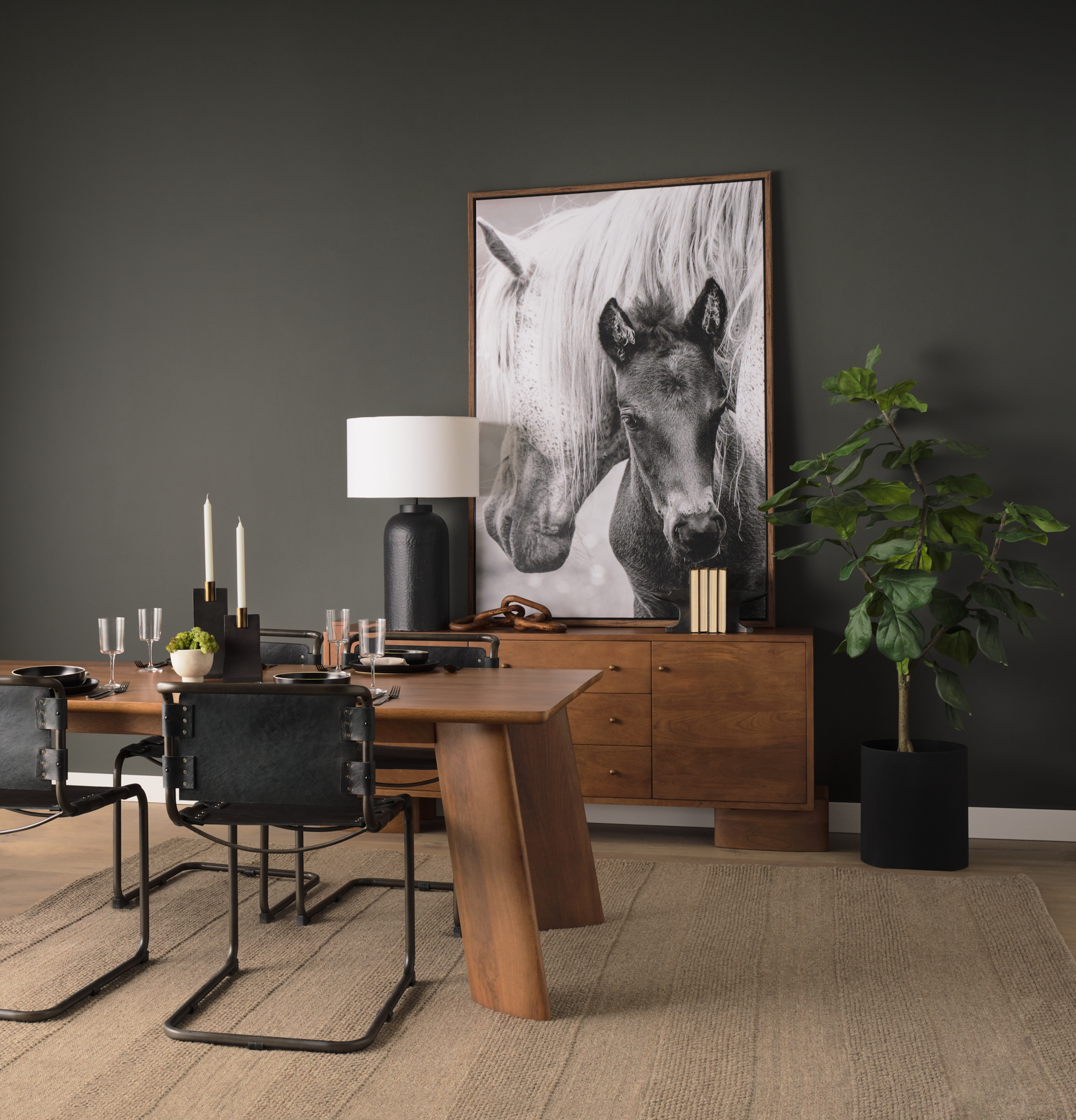 Polli Matte Black w/ Brushed Gold Metal Taper Candleholders (Set of 2) 5 Polli Matte Black w/ Brushed Gold Metal Taper Candleholders (Set of 2) - Image 5