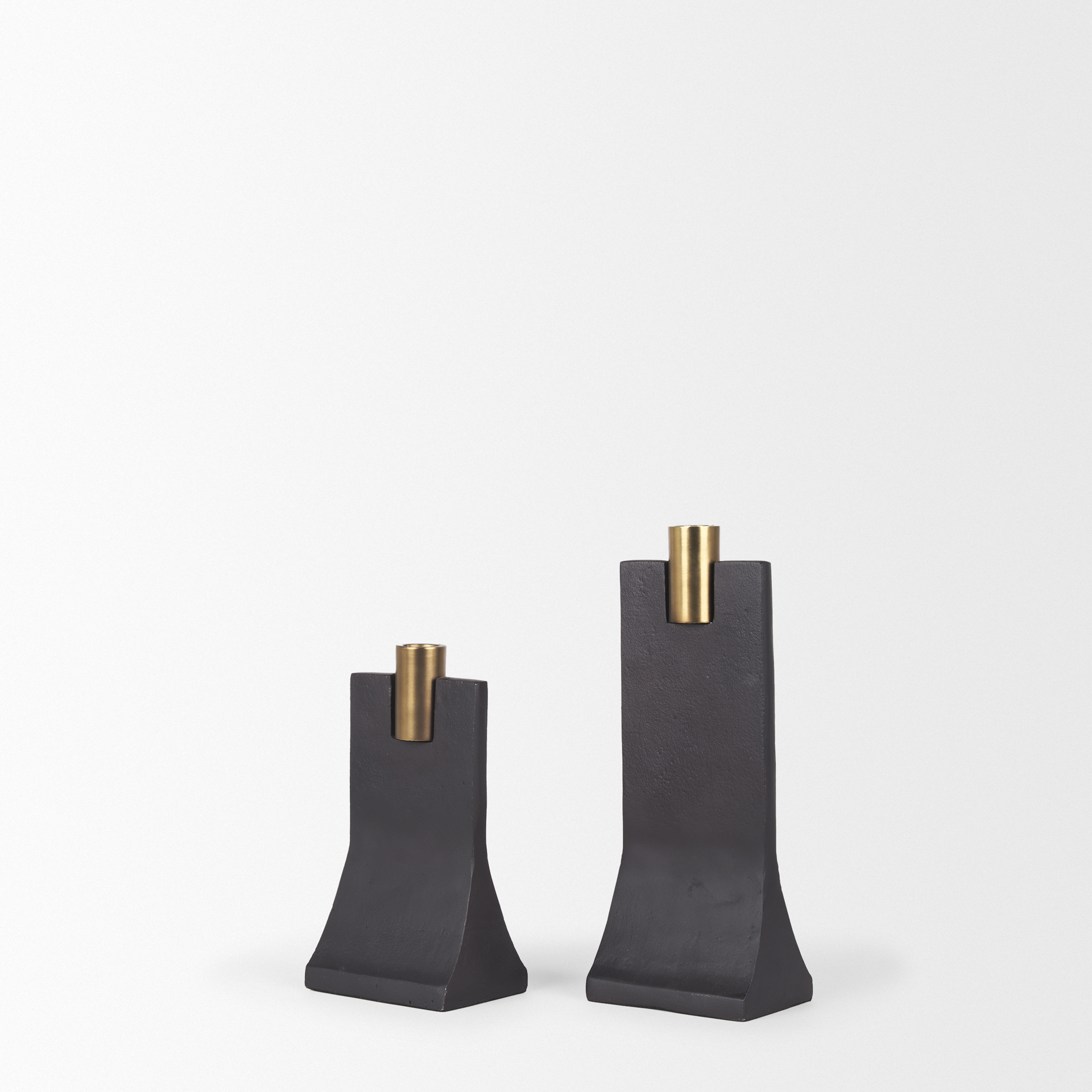 Polli Matte Black w/ Brushed Gold Metal Taper Candleholders (Set of 2) 10 Polli Matte Black w/ Brushed Gold Metal Taper Candleholders (Set of 2) - Image 10