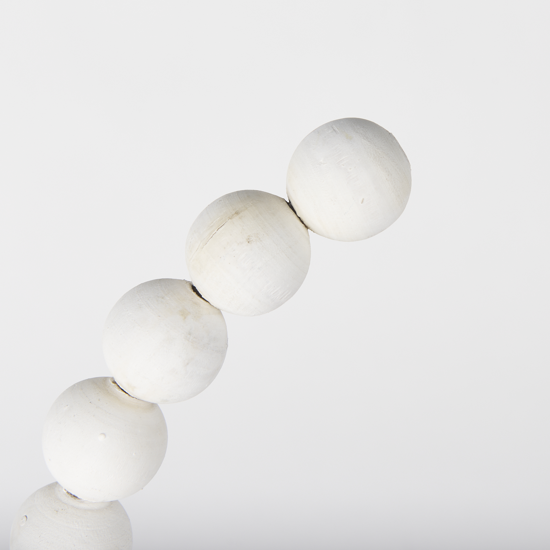 Pontchartrain II (Large) 11L x 6W White Beaded Broken Sphere Decorative Object W/ Gold Base 5 Pontchartrain II (Large) 11L x 6W White Beaded Broken Sphere Decorative Object W/ Gold Base - Image 5