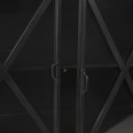 Poppy I 79x16 Black Metal With Glass Door Sideboard