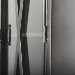 Poppy II 73.8" H Black Metal With Glass Door Display Cabinet