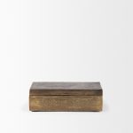 Porschia Small Antiqued Gold Metal Decorative Box
