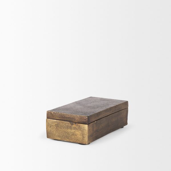 Porschia Small Antiqued Gold Metal Decorative Box 7