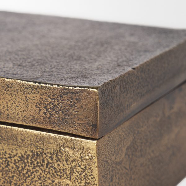 Porschia Small Antiqued Gold Metal Decorative Box 9