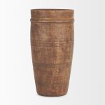 Porta Large Medium Brown Reclaimed Wooden Pot