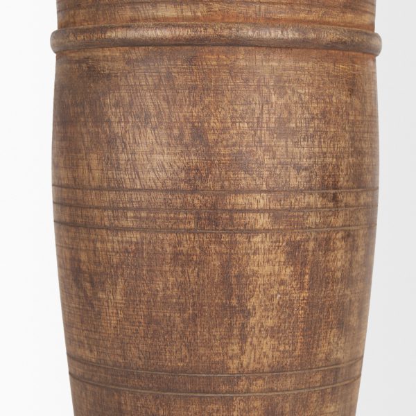 Porta Large Medium Brown Reclaimed Wooden Pot 4