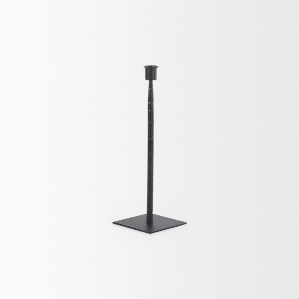 Porter 4.5L x 4.5W x 12.0H Small Black Iron Candle Holder 5