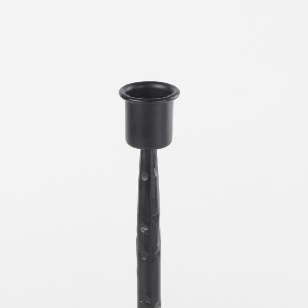 Porter 4.5L x 4.5W x 12.0H Small Black Iron Candle Holder 6