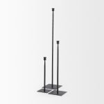 Porter 6.0L x 6.0W x 30.0H Large Black Iron Candle Holder