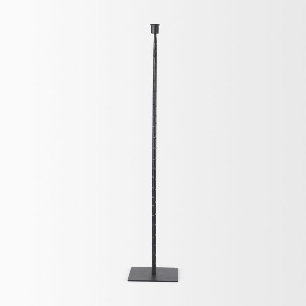 Porter 6.0L x 6.0W x 30.0H Large Black Iron Candle Holder 4