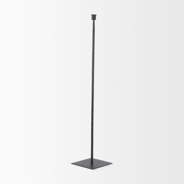 Porter 6.0L x 6.0W x 30.0H Large Black Iron Candle Holder 5