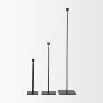 Porter 6.0L x 6.0W x 30.0H Large Black Iron Candle Holder