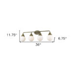 Portsmith Retro Brass Vanity Light with Opal Glass Globes 16 Portsmith Retro Brass Vanity Light with Opal Glass Globes