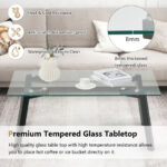 Modern Glass Coffee Table with Metal Frame for Living Room 10 Modern Glass Coffee Table with Metal Frame for Living Room