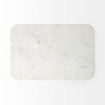 Preston 17.3L x 11.3W x 22.8H White Marble Top W/Gold Metal Accent Table