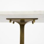 Preston 17.3L x 11.3W x 22.8H White Marble Top W/Gold Metal Accent Table
