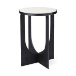 Preston 23"H White Marble Top w/ Matte Black Metal Accent Table