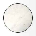 Preston 23"H White Marble Top w/ Matte Black Metal Accent Table