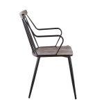 Preston Black Metal Dark Walnut Farmhouse Dining Accent Chair 9 Preston Black Metal Dark Walnut Farmhouse Dining Accent Chair