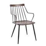 Preston Black Metal Dark Walnut Farmhouse Dining Accent Chair 8 Preston Black Metal Dark Walnut Farmhouse Dining Accent Chair