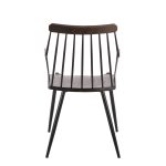 Preston Black Metal Dark Walnut Farmhouse Dining Accent Chair 11 Preston Black Metal Dark Walnut Farmhouse Dining Accent Chair
