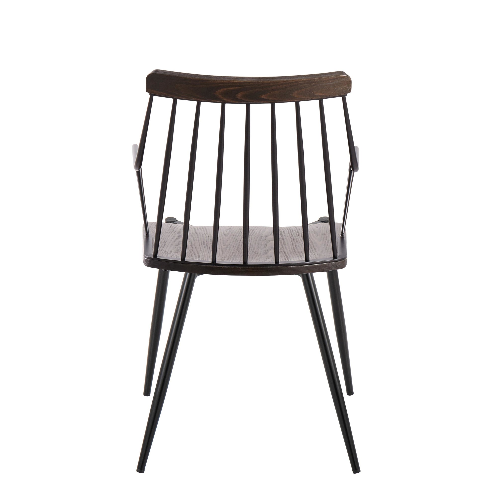 Preston Black Metal Dark Walnut Farmhouse Dining Accent Chair 4 Preston Black Metal Dark Walnut Farmhouse Dining Accent Chair - Image 4