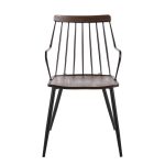 Preston Black Metal Dark Walnut Farmhouse Dining Accent Chair 12 Preston Black Metal Dark Walnut Farmhouse Dining Accent Chair