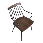 Preston Black Metal Dark Walnut Farmhouse Dining Accent Chair 13 Preston Black Metal Dark Walnut Farmhouse Dining Accent Chair