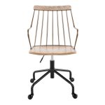 Preston Farmhouse Adjustable Swivel Office Chair Black Metal Wood 27 Preston Farmhouse Adjustable Swivel Office Chair Black Metal Wood