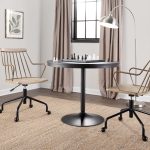 Preston Farmhouse Adjustable Swivel Office Chair Black Metal Wood 17 Preston Farmhouse Adjustable Swivel Office Chair Black Metal Wood