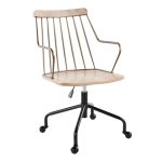 Preston Farmhouse Adjustable Swivel Office Chair Black Metal Wood 18 Preston Farmhouse Adjustable Swivel Office Chair Black Metal Wood