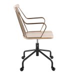 Preston Farmhouse Adjustable Swivel Office Chair Black Metal Wood 21 Preston Farmhouse Adjustable Swivel Office Chair Black Metal Wood