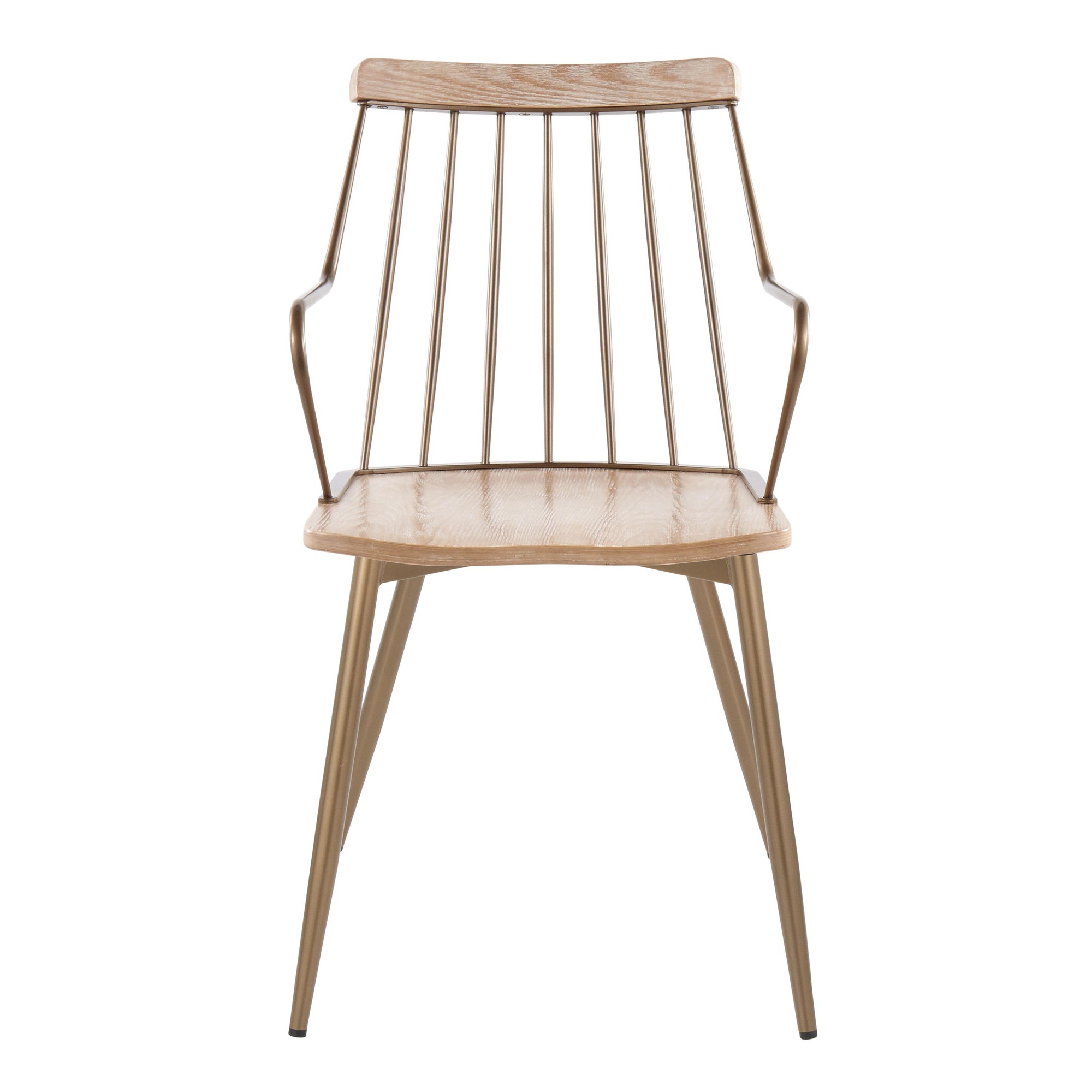 Preston Farmhouse Antique Copper Whitewashed Wood Dining Chairs (Set of 2) 8 Preston Farmhouse Antique Copper Whitewashed Wood Dining Chairs (Set of 2) - Image 8