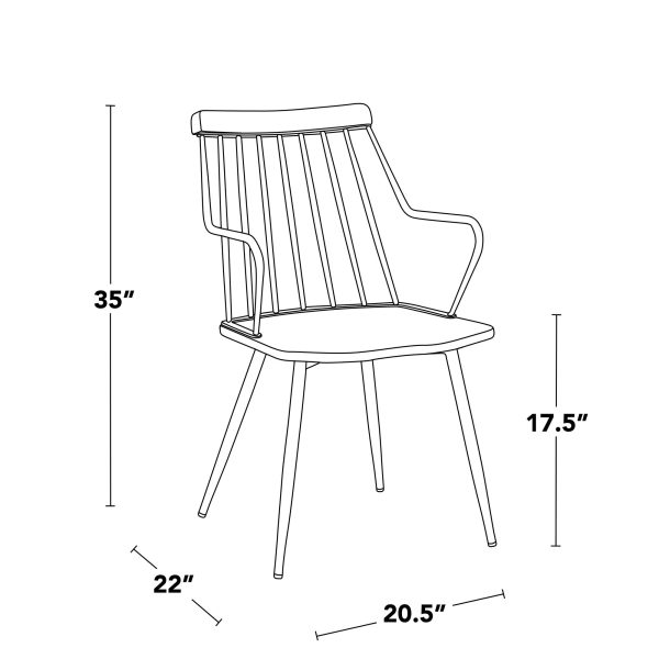 Preston Farmhouse Antique Copper Whitewashed Wood Dining Chairs Set of 2 8