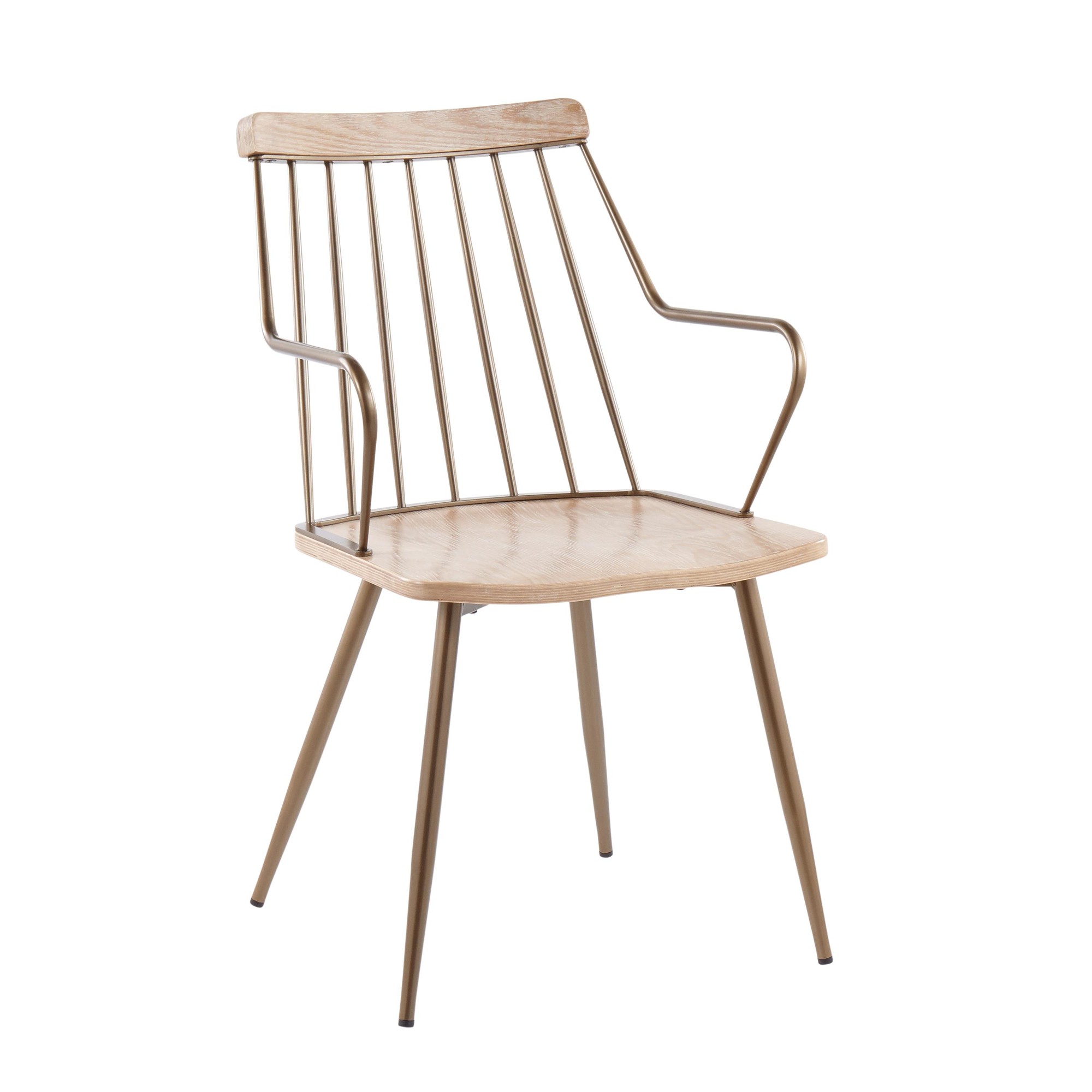 Preston Farmhouse Antique Copper and White Wood Spindle Chair 4 Preston Farmhouse Antique Copper and White Wood Spindle Chair - Image 4