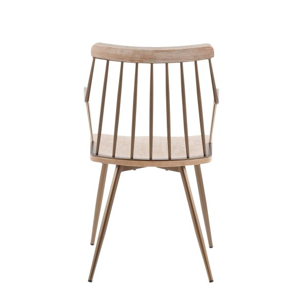Preston Farmhouse Antique Copper and White Wood Spindle Chair 6