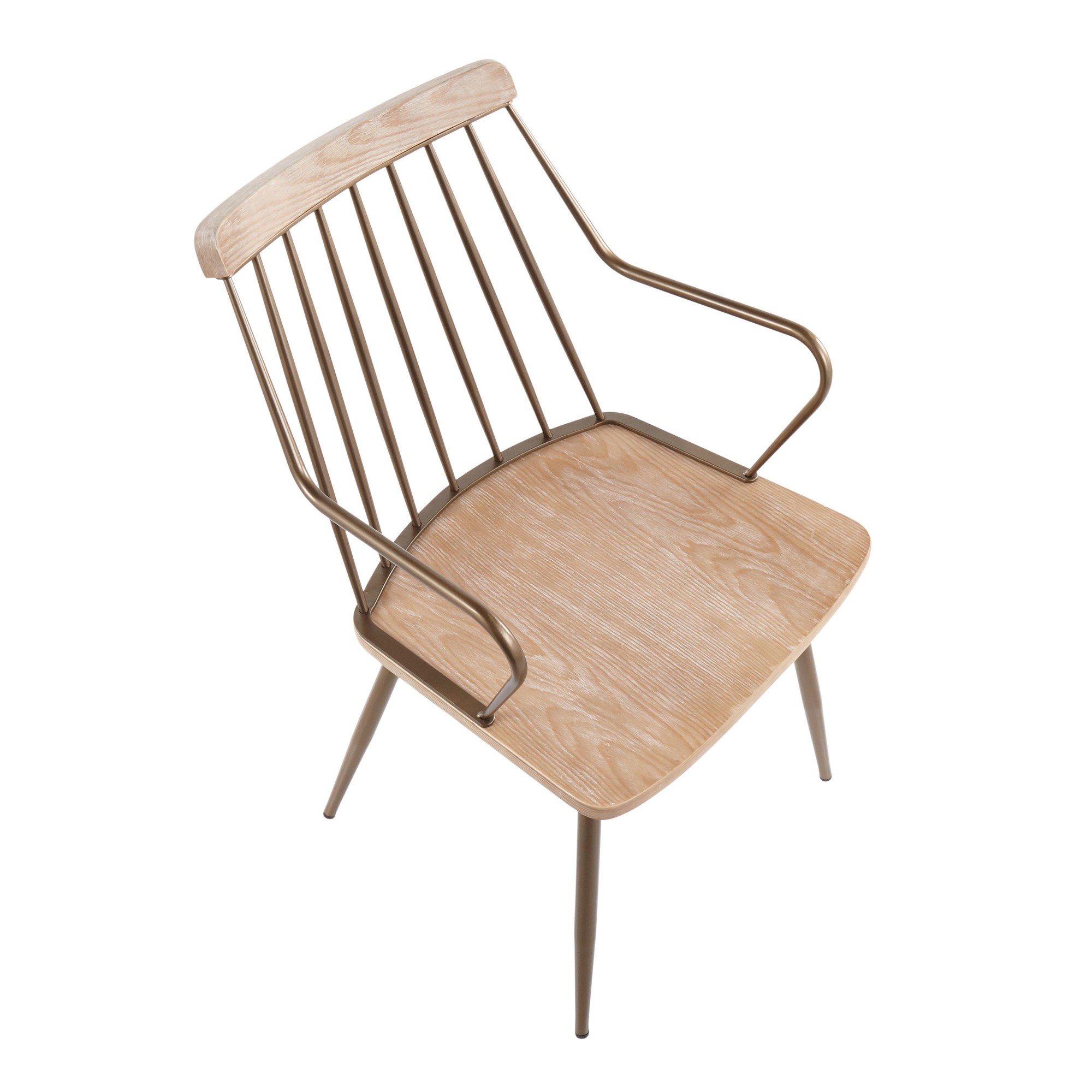 Preston Farmhouse Antique Copper and White Wood Spindle Chair 9 Preston Farmhouse Antique Copper and White Wood Spindle Chair - Image 9