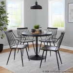 Preston Farmhouse Black Metal Dark Walnut Dining Chairs (Set of 2) 3 Preston Farmhouse Black Metal Dark Walnut Dining Chairs (Set of 2)