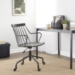 Preston Farmhouse Black Metal and Walnut Wood Office Chair 15 Preston Farmhouse Black Metal and Walnut Wood Office Chair