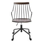 Preston Farmhouse Black Metal and Walnut Wood Office Chair 25 Preston Farmhouse Black Metal and Walnut Wood Office Chair