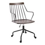 Preston Farmhouse Black Metal and Walnut Wood Office Chair 17 Preston Farmhouse Black Metal and Walnut Wood Office Chair