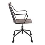 Preston Farmhouse Black Metal and Walnut Wood Office Chair 19 Preston Farmhouse Black Metal and Walnut Wood Office Chair