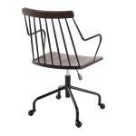 Preston Farmhouse Black Metal and Walnut Wood Office Chair 20 Preston Farmhouse Black Metal and Walnut Wood Office Chair