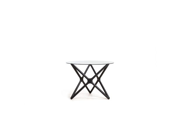 QUASAR Low End Table Black Ash Clear Glass 1