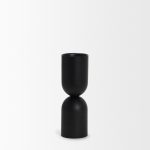 Qamra Medium Black Metal Pillar Candle Holder