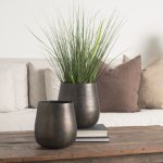 Quade Large Textured Gold Metal Planter